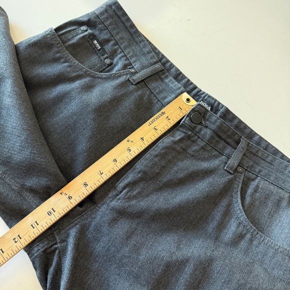 HUGO BOSS Maine Straight Leg Charcoal Herringbone 5 Pocket Pants Mens 36 x 34 - Picture 10 of 13